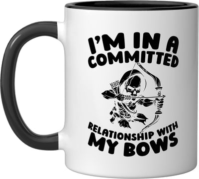 Taza cerámica para arco Archer Hunt Hunter negra/blanca