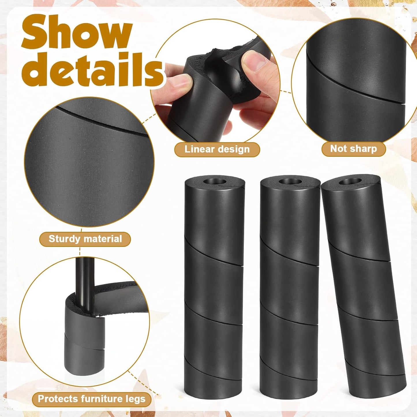 4 Protectores Patas Cama Reutilizables No Adhesivos