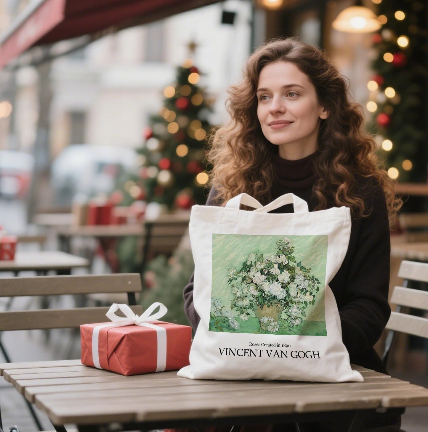 Bolso tote vintage con arte de Van Gogh y William Morris