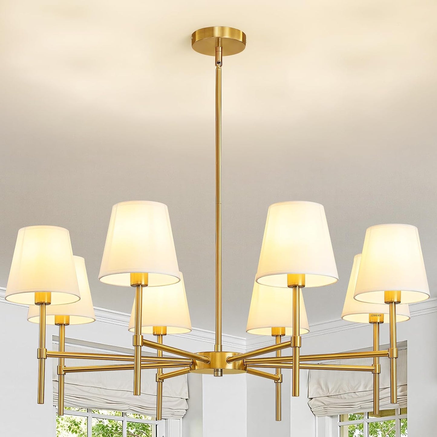 Candelabro 8 luces dorado moderno ajustable dormitorio cocina