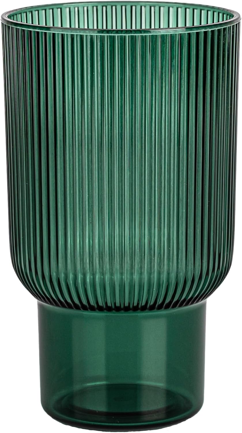 Vasos de plástico translúcidos verdes sin tallo para vino paquete de 6