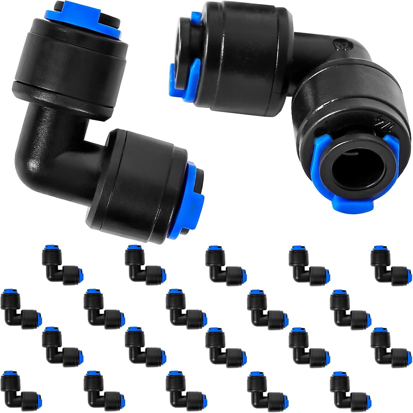 20 Conectores Codo 90 Grados 1/4pulg Válvula Riego Goteo