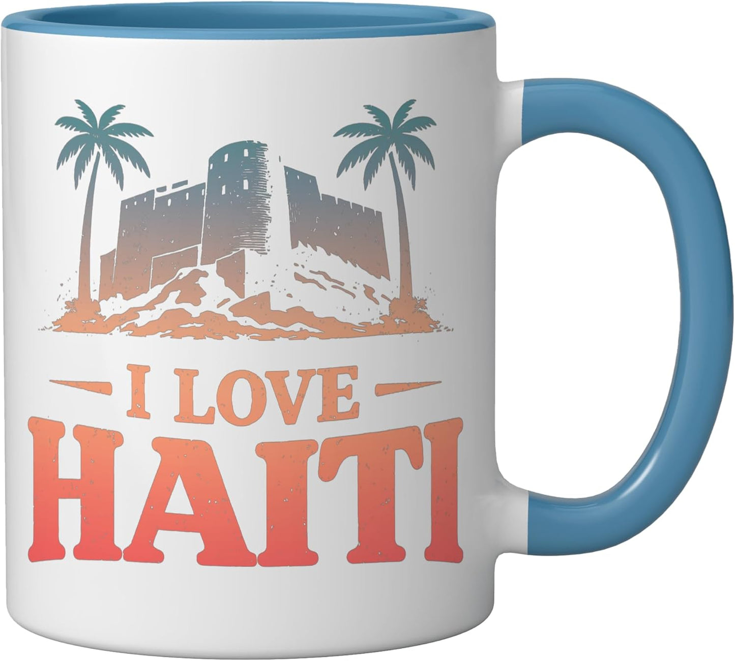 Taza Cerámica I Love Haiti Azul/Blanco