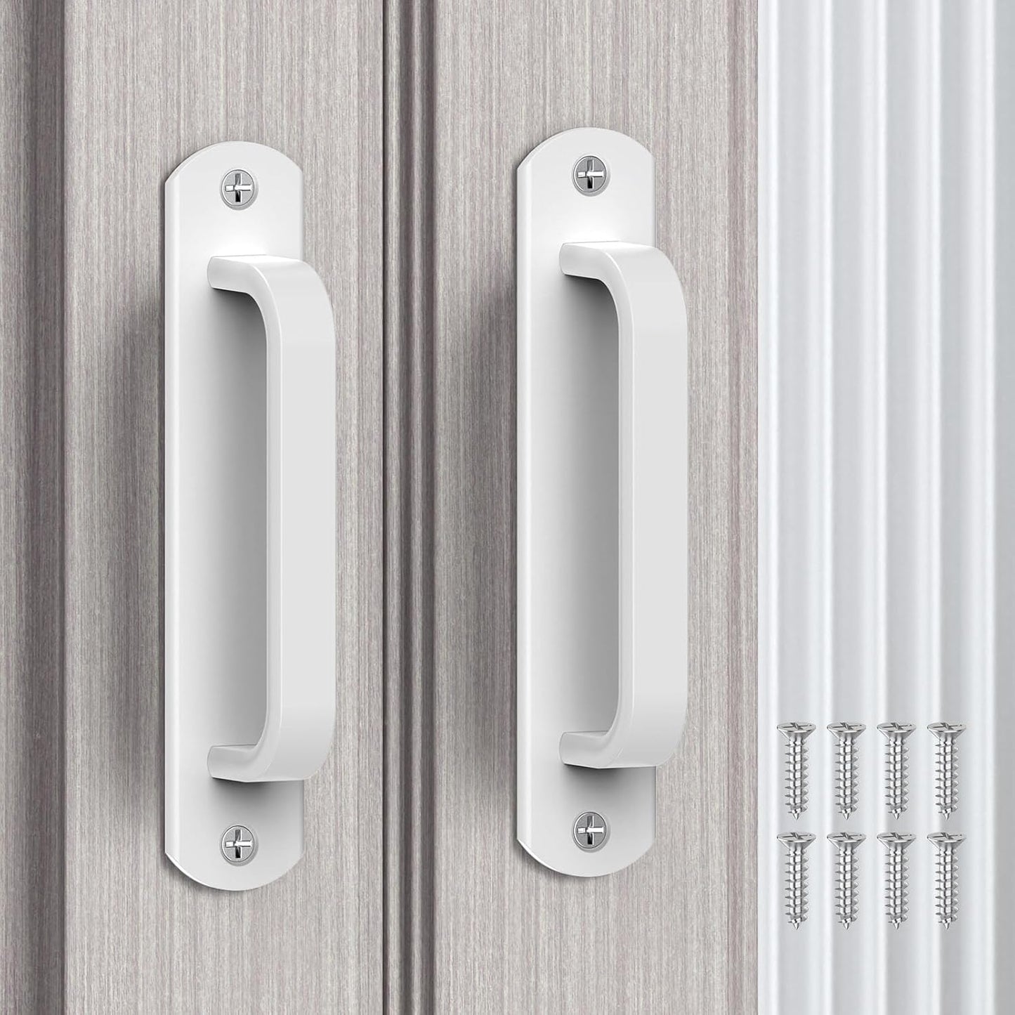 Manija puerta corrediza granero 5.7pulg aluminio agarre seguro