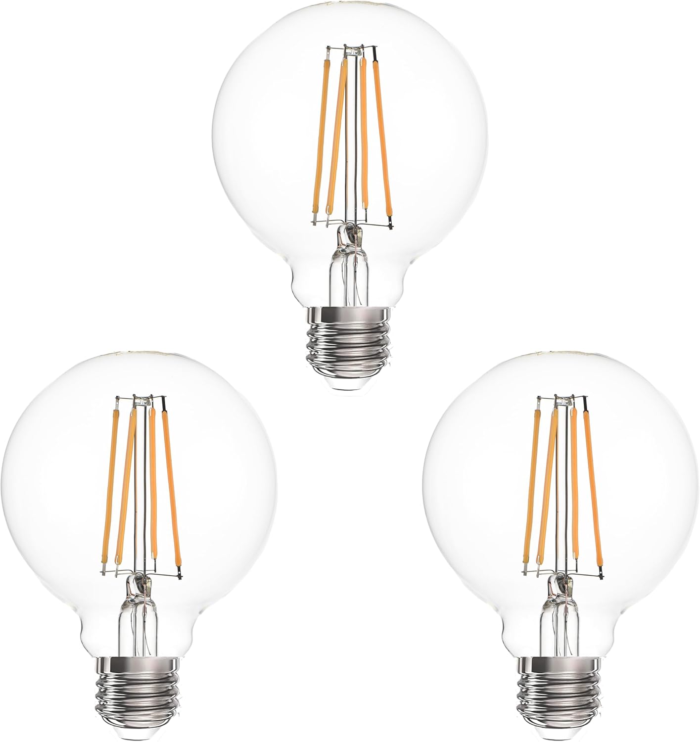 Pack 3 bombillas G25 Edison E26 8W blanco cálido vintage