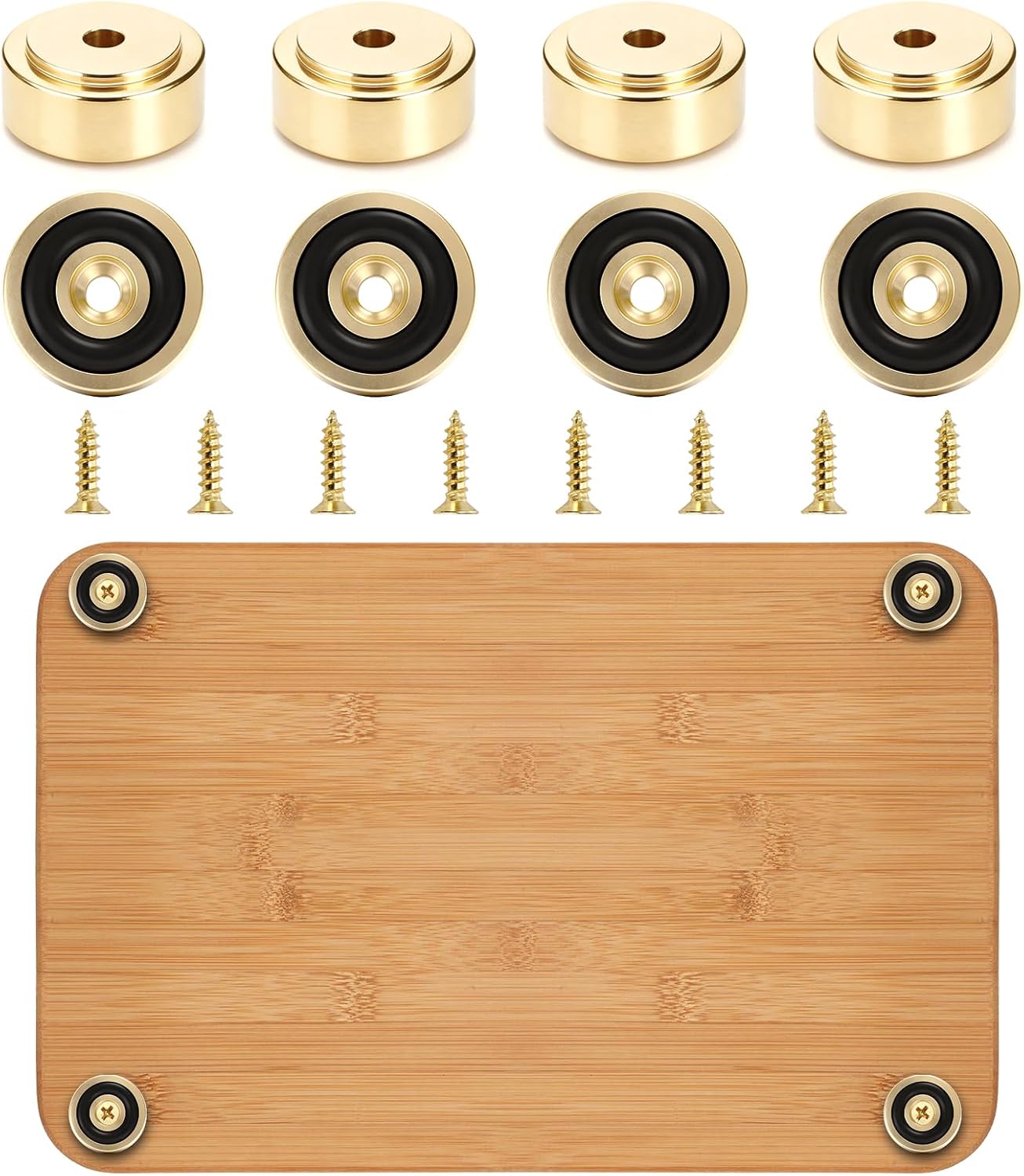 Set 8 Patas Tabla Cortar Latón Almohadillas Antideslizantes