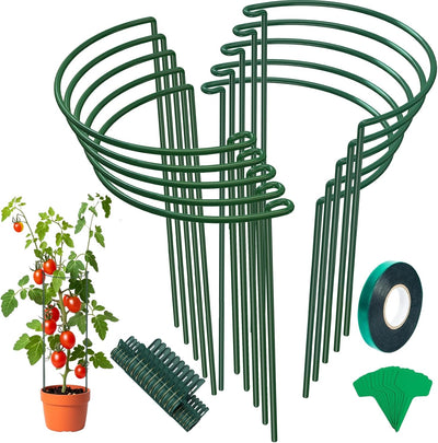 10 Estacas Soporte Plantas Jaula Peonía 10x16pulg Metal