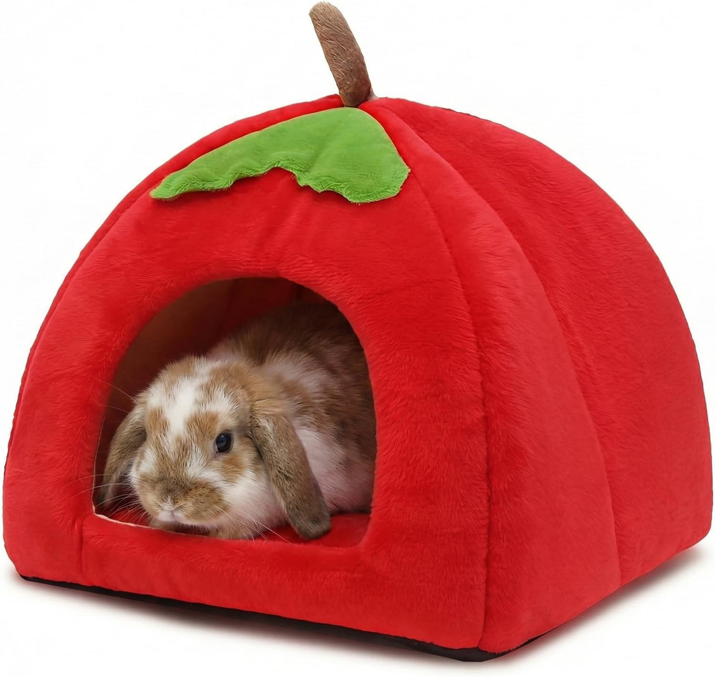 Escondite para hurón con forro polar cojines calabaza roja