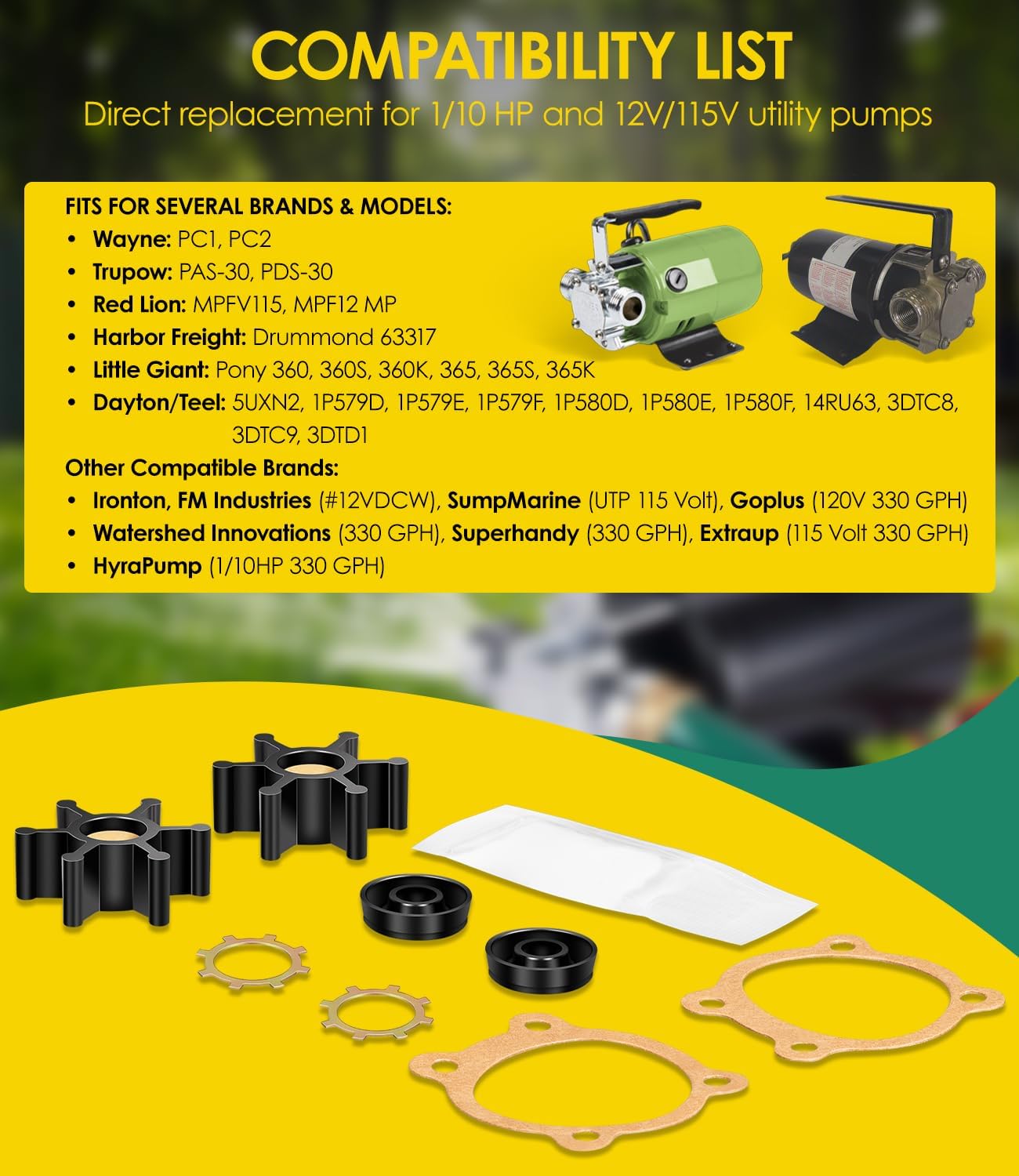 Kit reparación impulsor bomba utilitaria comp Wayne