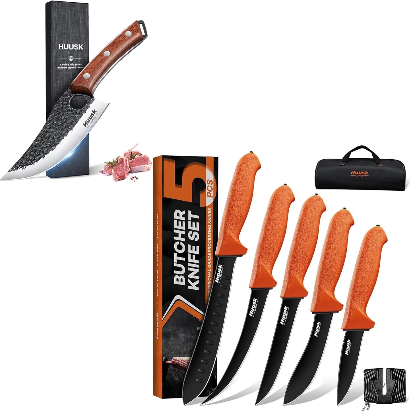Set 5 Cuchillos Carnicero Japoneses Antiderrap