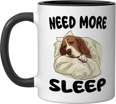 Taza de cerámica para pijama de Basset Fauve de Bretagne negro/blanco