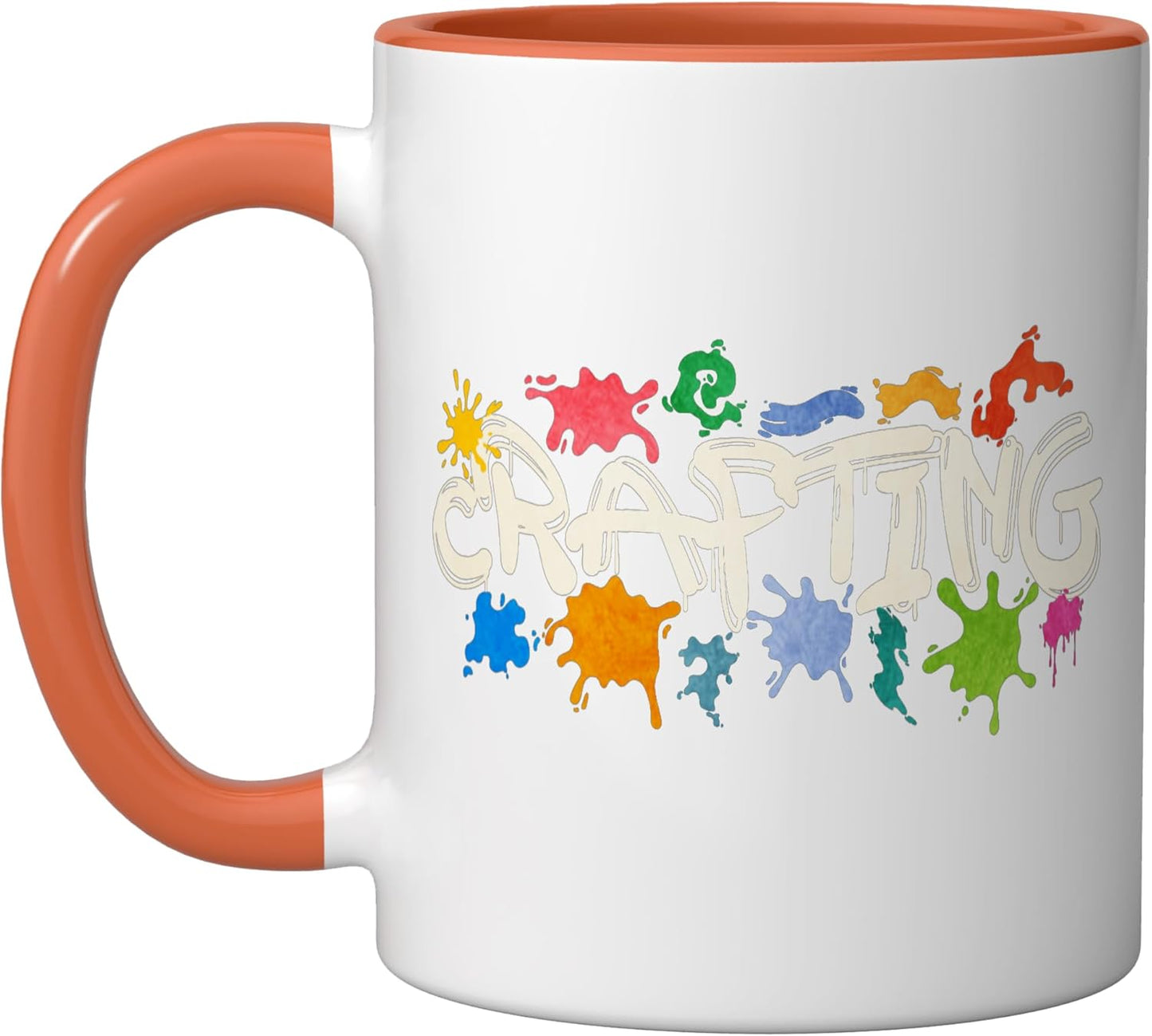 Taza Cerámica para Manualidades Naranja/Blanco