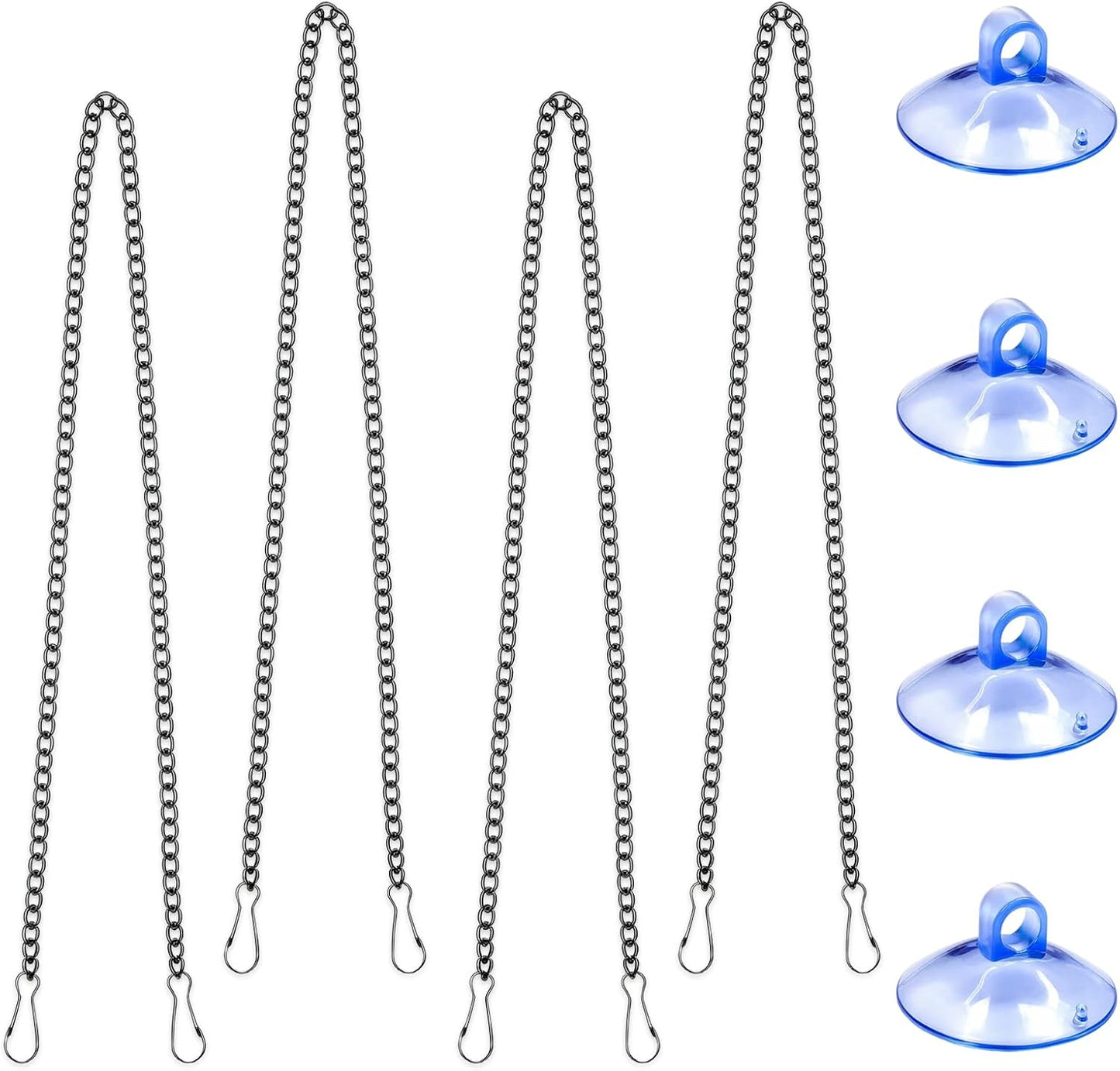 4 Cadenas Cristal 20pulg Con Ganchos Succión