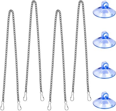 4 Cadenas Cristal 20pulg Con Ganchos Succión