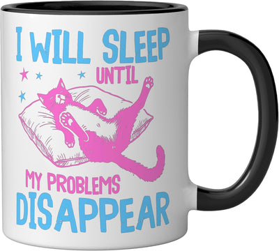 Taza cerámica humorístico gato durmiendo sarcástico amante de gatito