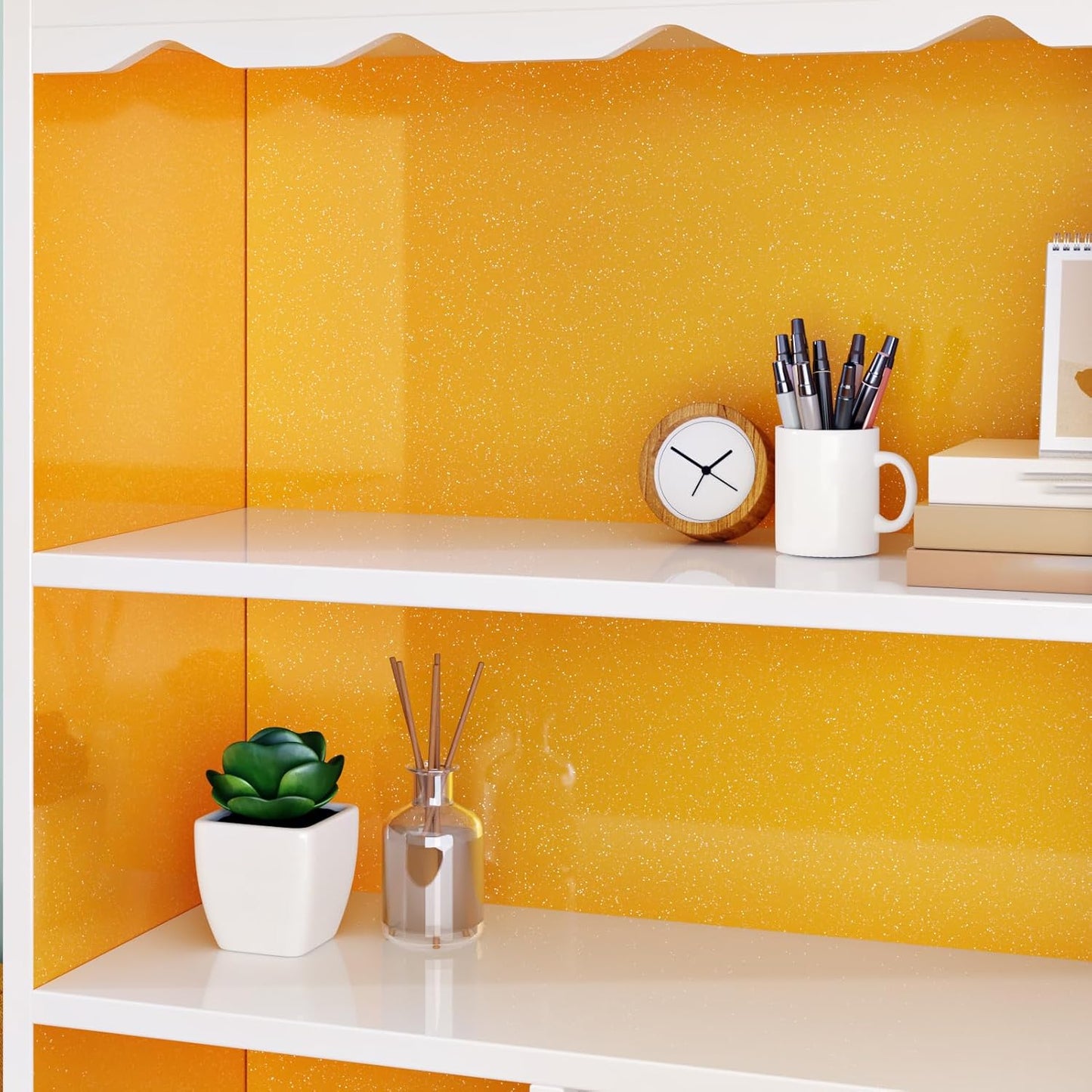 Papel tapiz amarillo brillante autoadhesivo impermeable