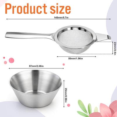 2 Tamices Matcha con Base Acero Inox para Té Café Cóctel