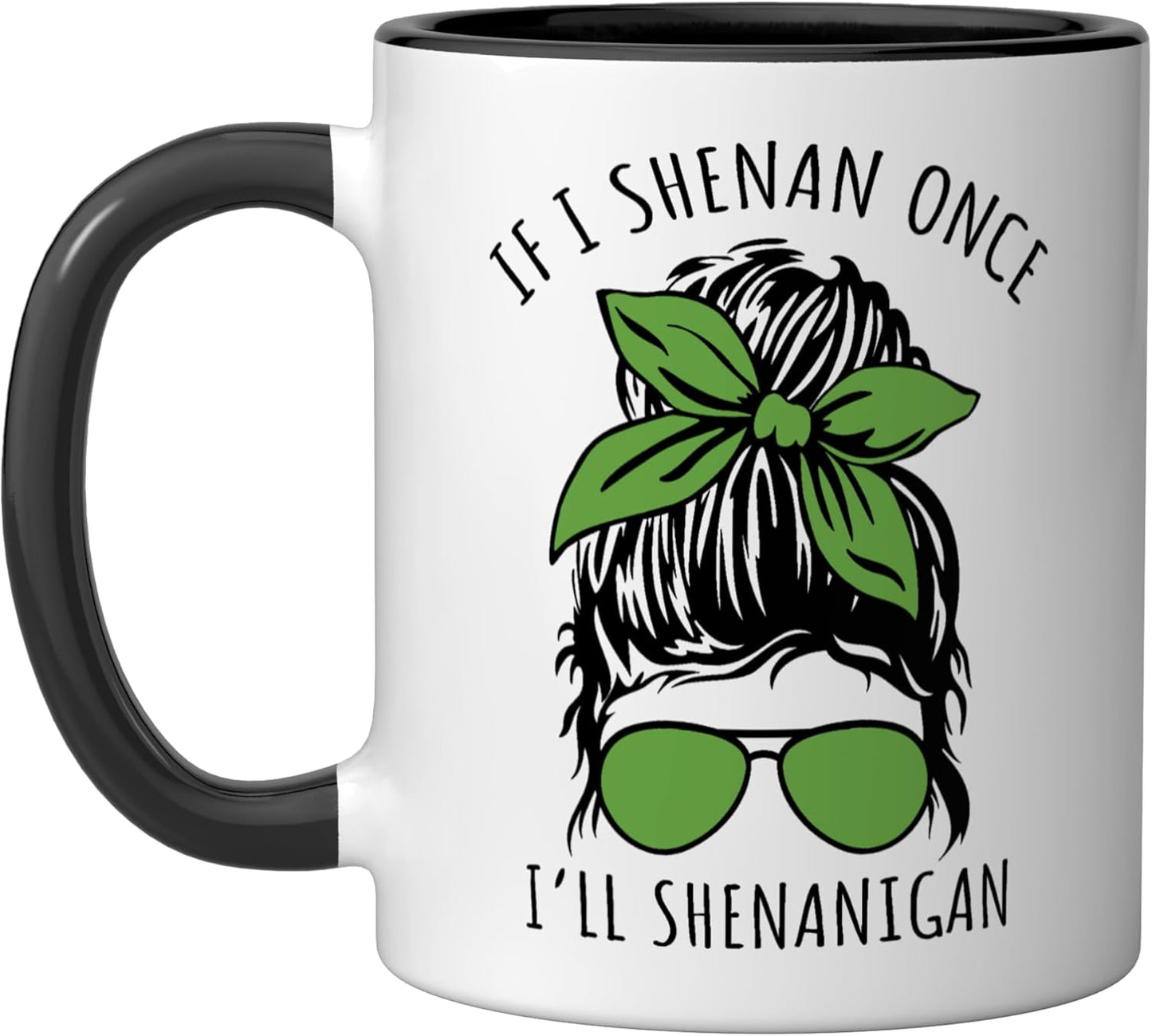 Taza de cerámica San Patricio color negro y blanco