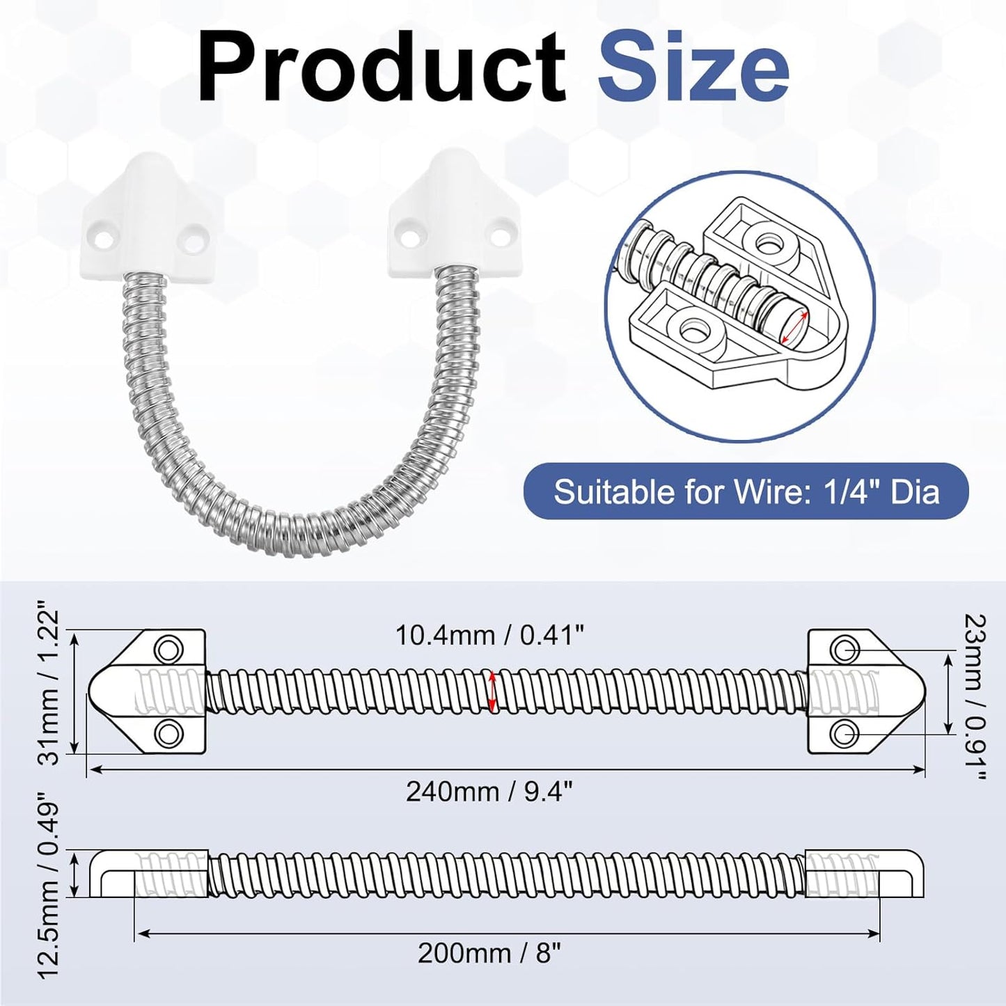 Protección de cables puerta con extremos plásticos 8pulg