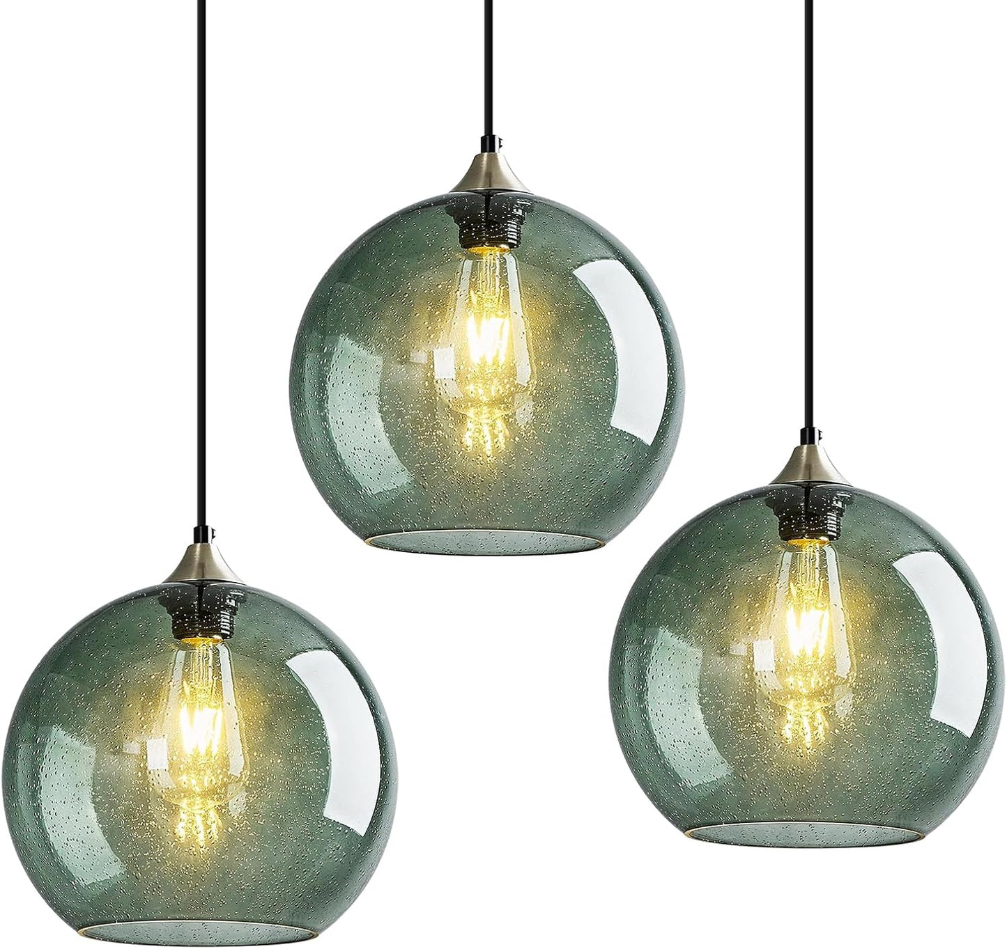 3 Luces Colgantes Vidrio Modernas para Cocina Comedor