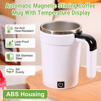 Taza magnética automática con pantalla de temperatura y tapa, regalo para amantes del café