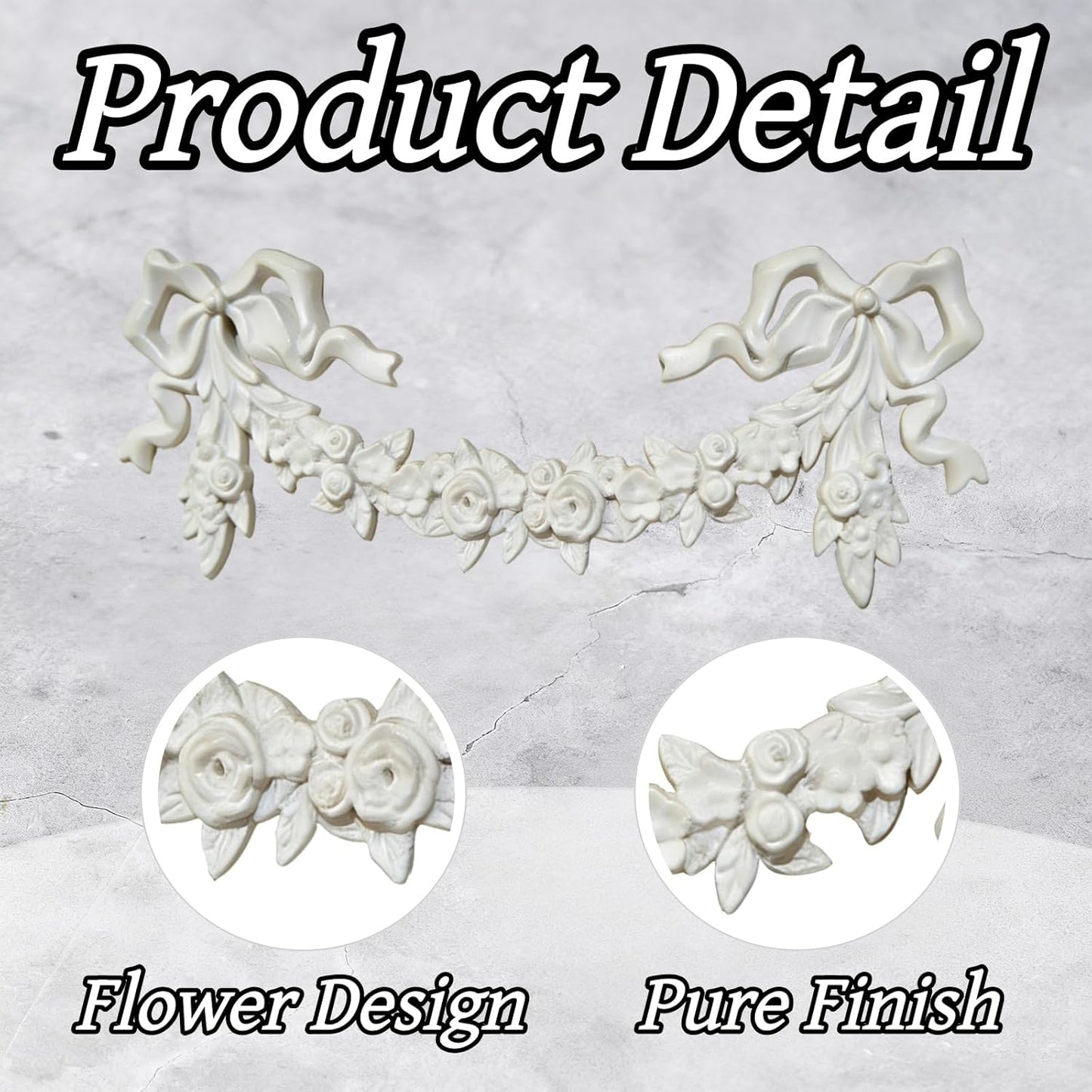 2 Pzas Apliques PVC Blanco Onlay 3D Rosa Decoración Pared
