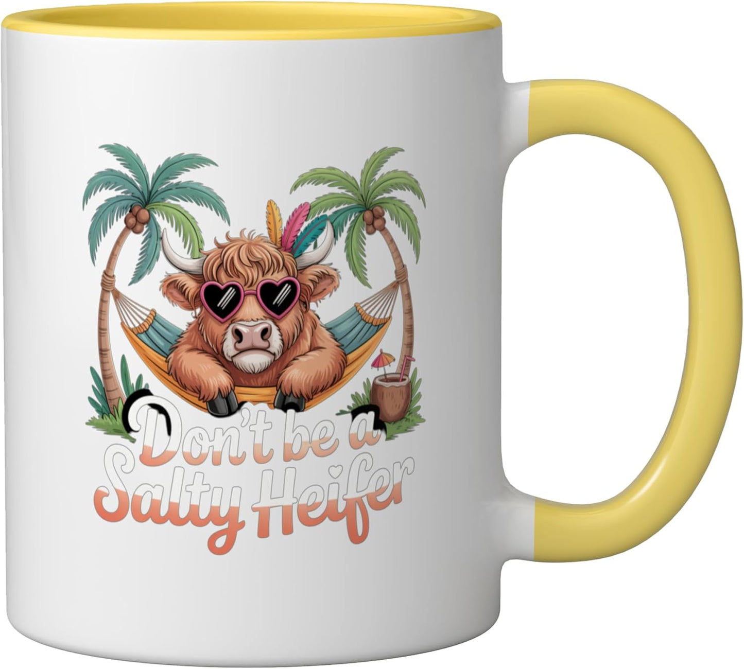 Taza cerámica para amante de vacas altas Don't Be A Salty Heifer
