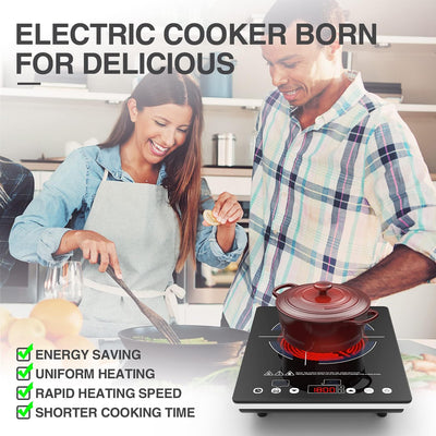 Estufa eléctrica 3 quemadores 110-220V control táctil
