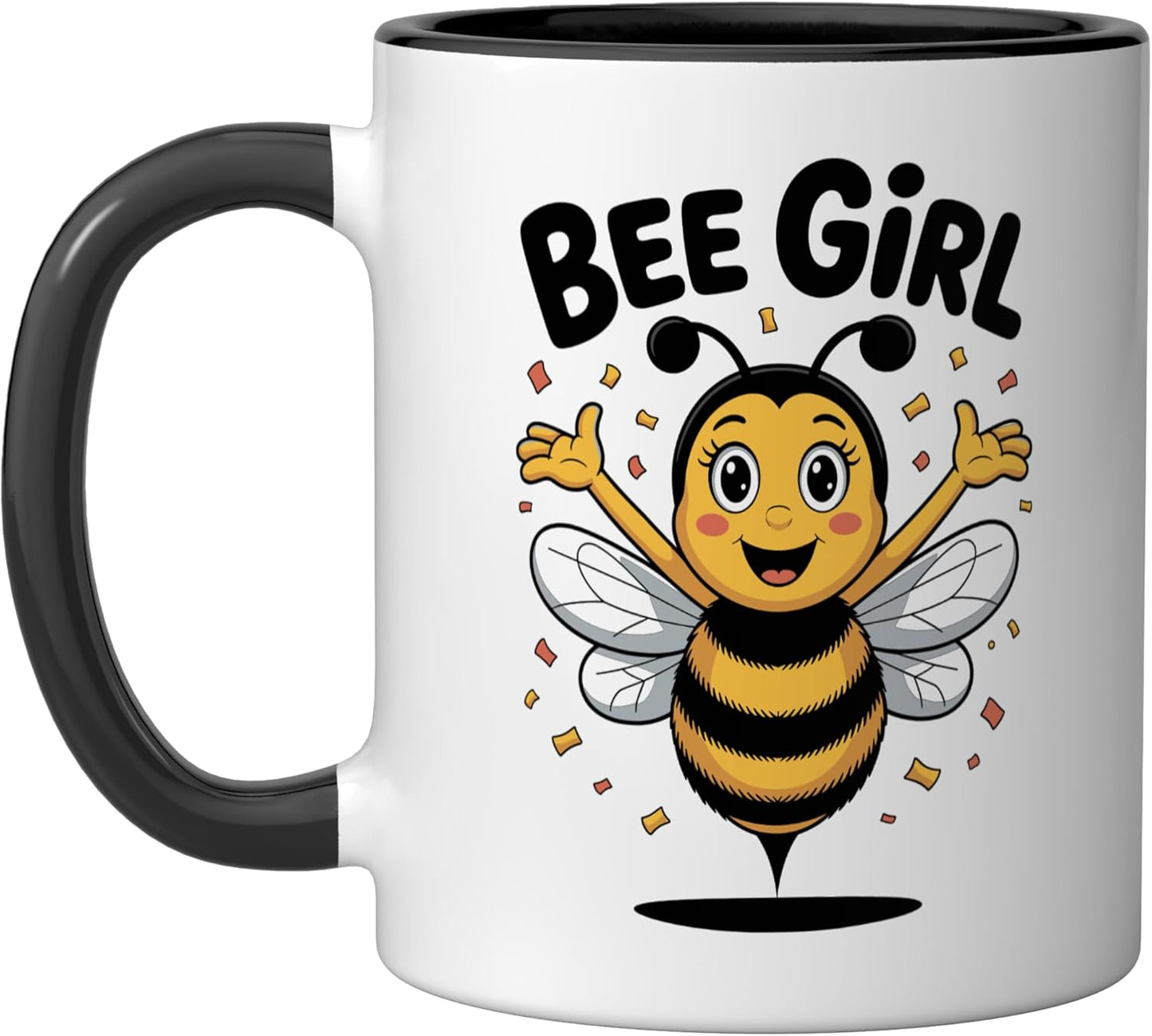 Taza de cerámica bumblebee para fiesta cumpleaños negra/blanca