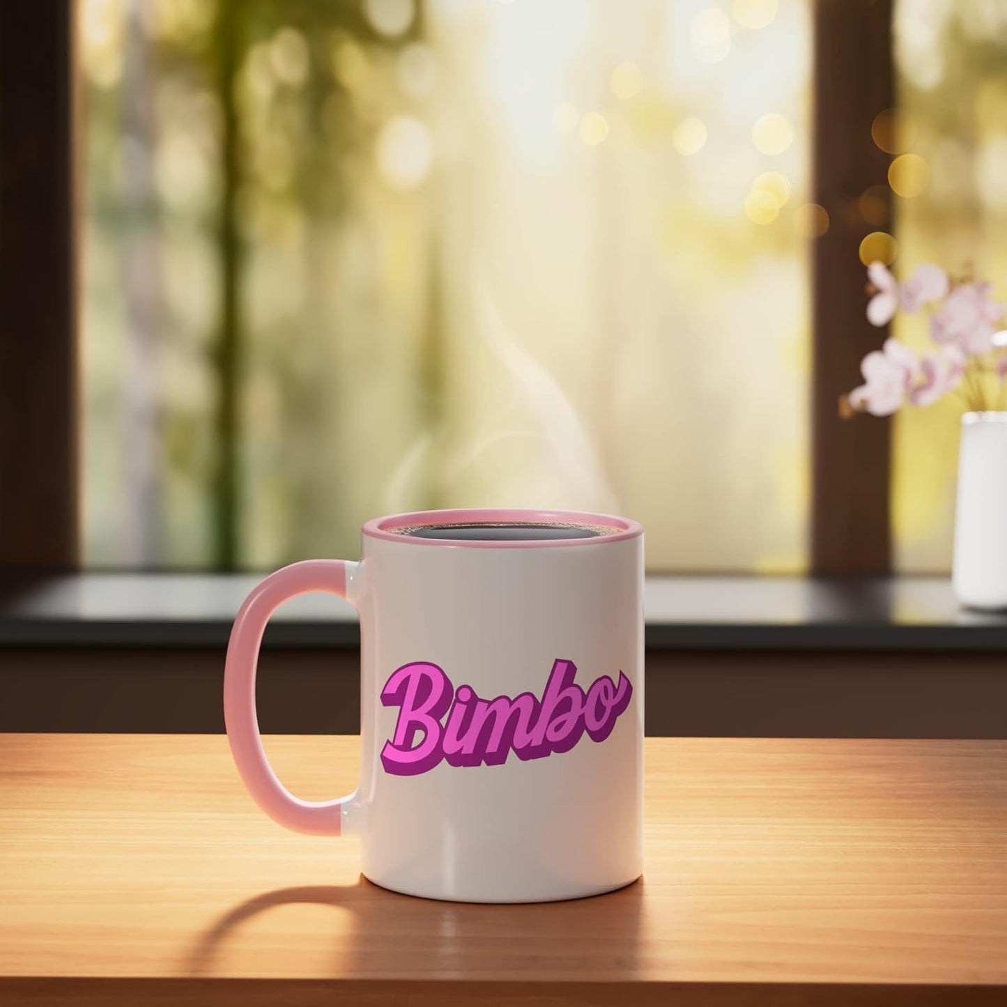 Taza cerámica Bimbo Aesthetic rosa/blanca
