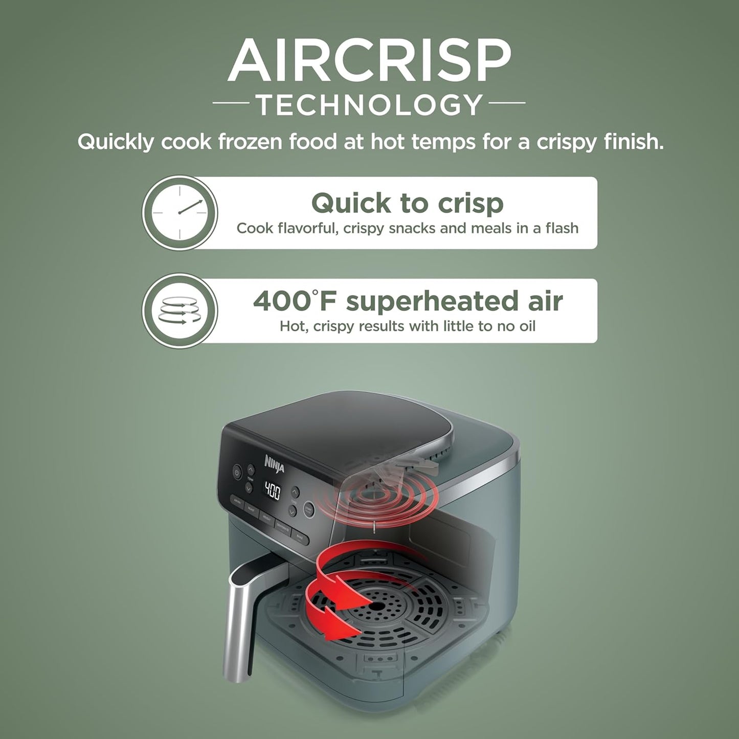 Freidora de Aire 5en1 Capacidad 5qt Tecnología Air Cr