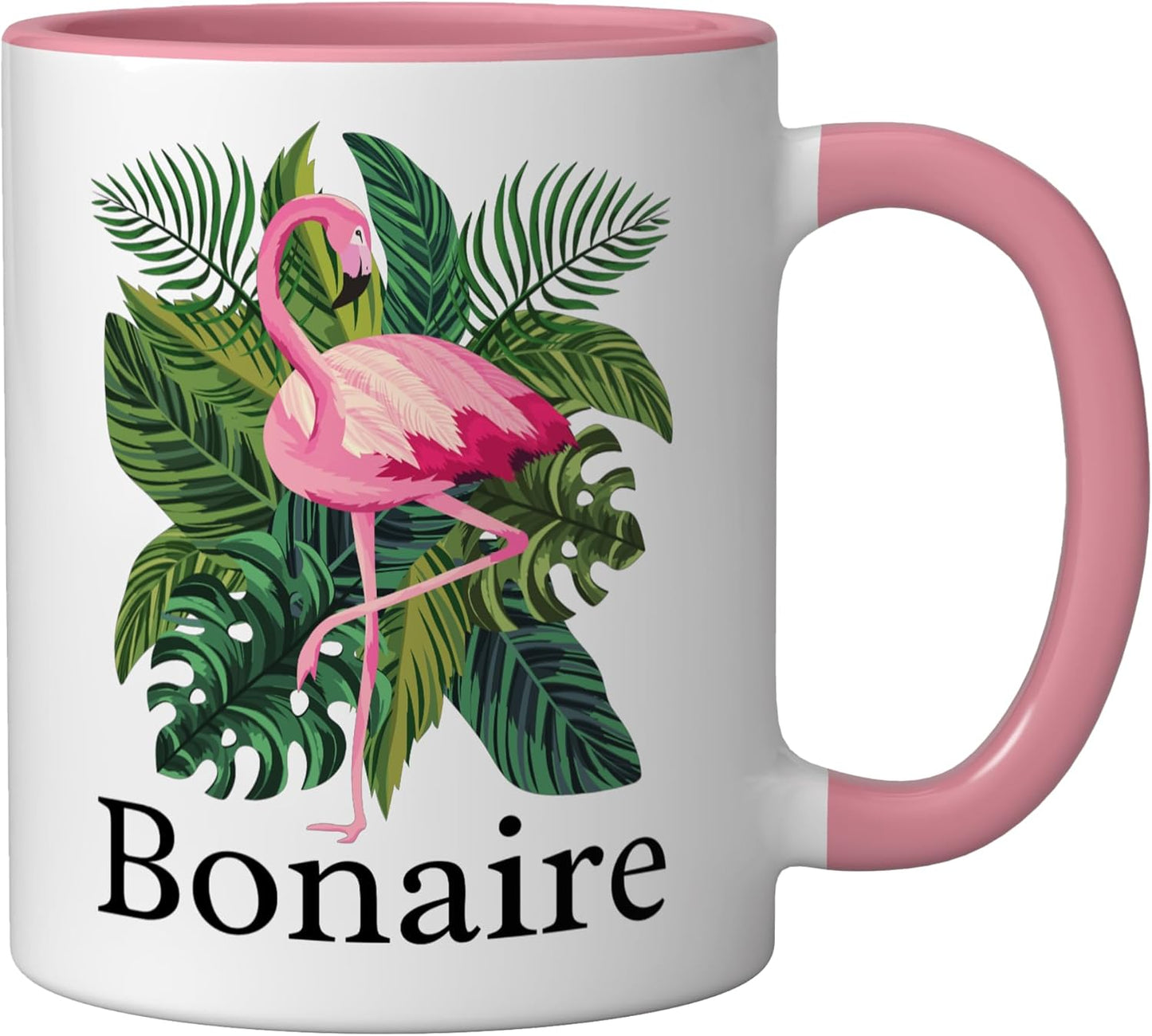 Taza cerámica Bonaire Souvenir rosa/blanca