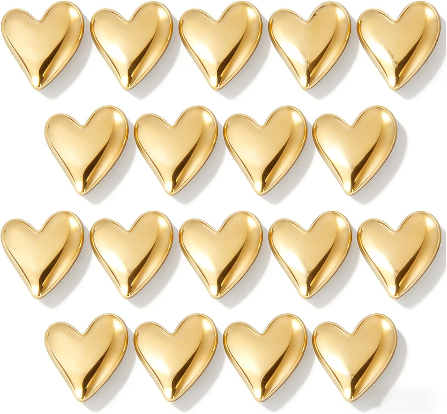 Imanes de nevera en forma de corazón dorado para refrigerador, hogar y oficina