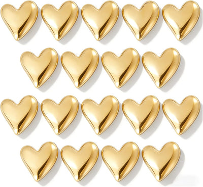 Imanes de nevera en forma de corazón dorado para refrigerador, hogar y oficina