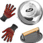 Kit 4 accesorios plancha 12pulg acero inox prensa tocino
