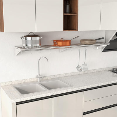 Estantería acero inox 47x12x5.5 pulg cocina y hogar