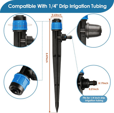 Accesorios gotero ajustable para tubo 1/4pulg vórtice completo
