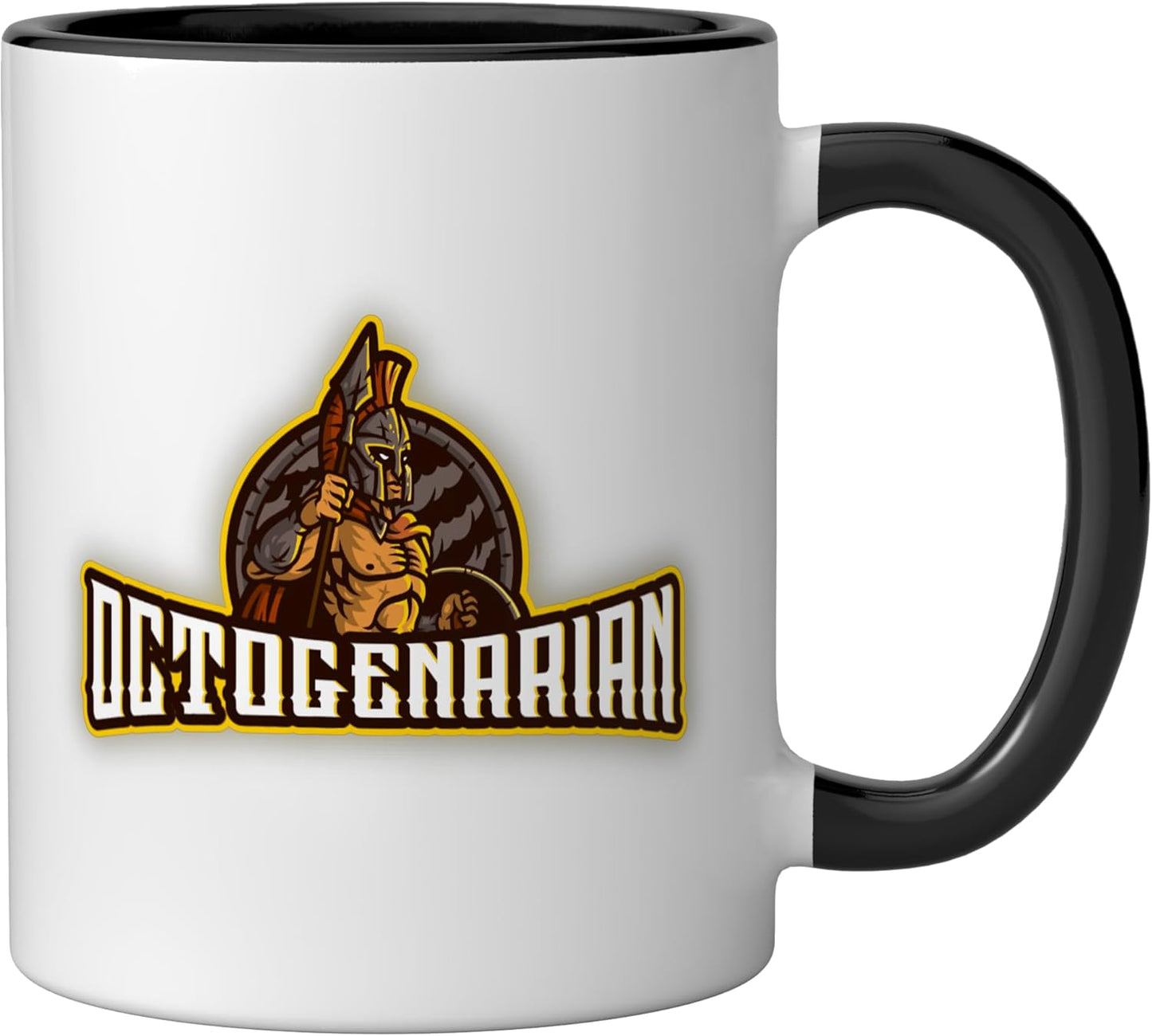 Taza Cerámica para Cumpleaños 80 Años Negro/Blanco