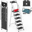 Taburete plegable 6 escalones bandeja herramientas 800lb