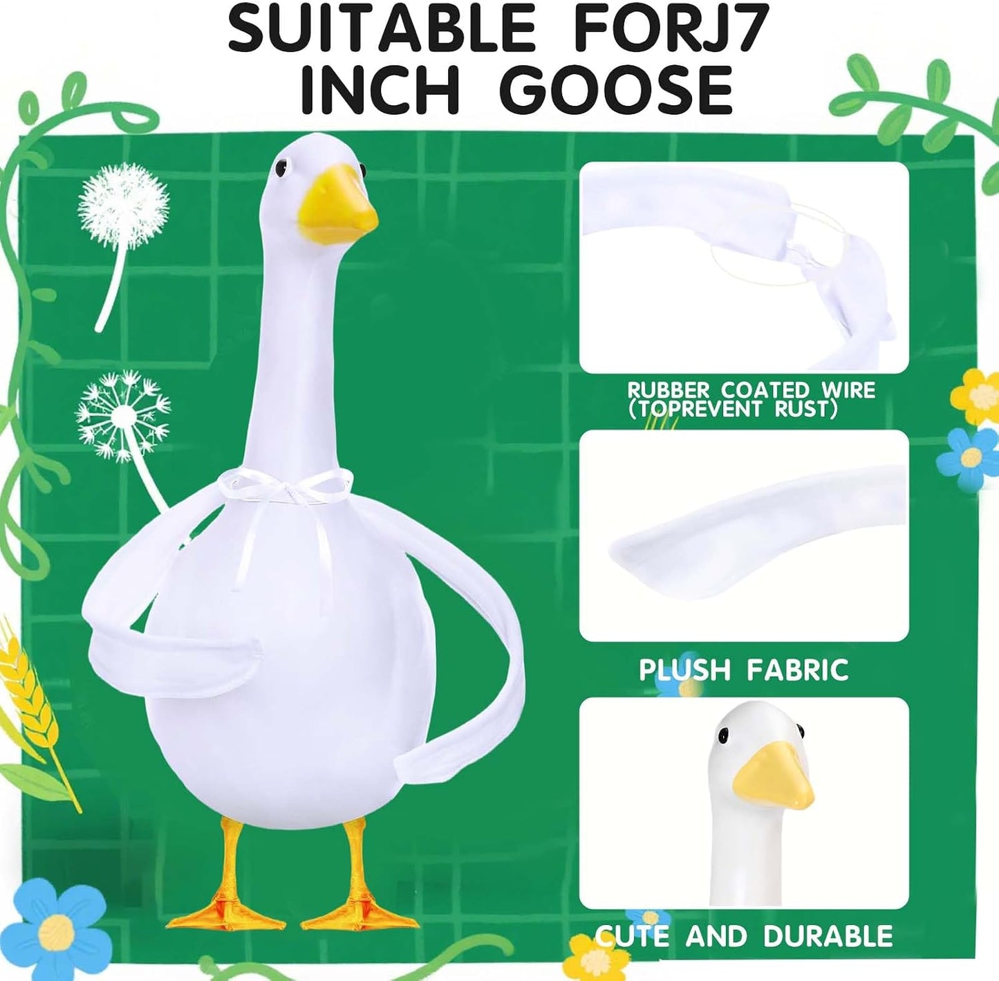 2 Alas Ganso Articulables para Porche 23-28pulg Blanco