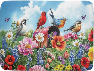 Tapete de secado de platos con flores de primavera 18 x 24 pulgadas