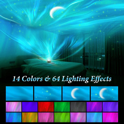 Proyector luz galaxia 14 colores Bluetooth temporizador