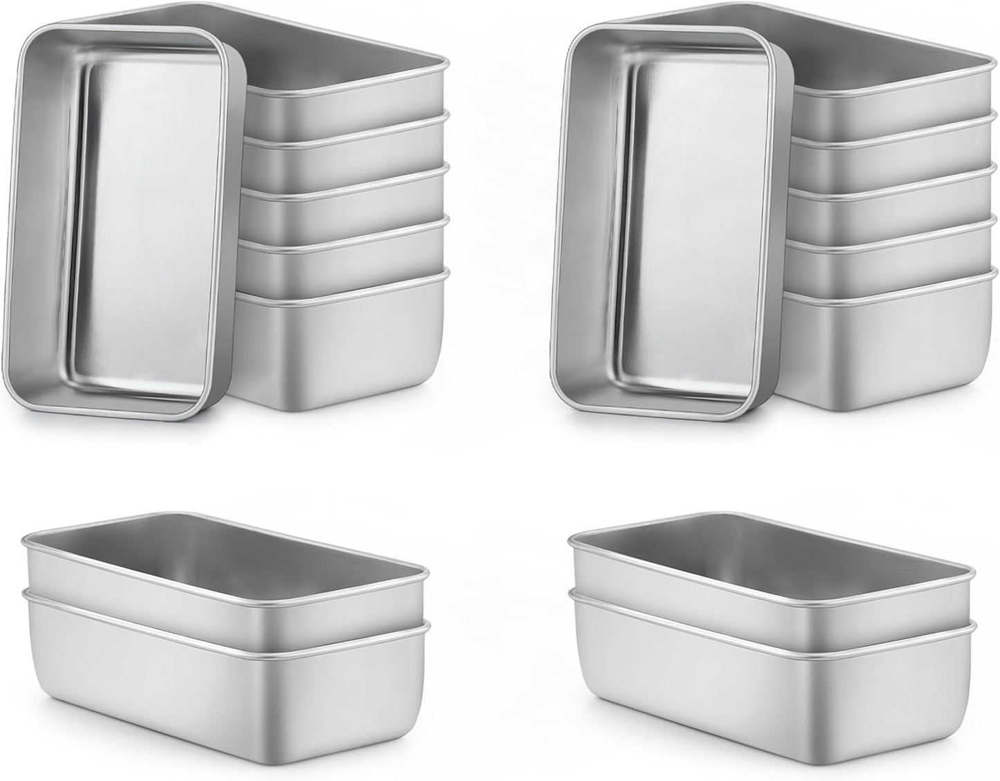 Pack 24 Moldes Acero Inox Pan 6.3x3.5pulg