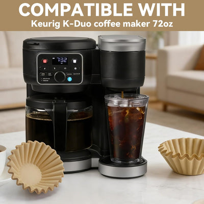 Filtros café papel comp Keurig Duo 200 pzas tazón profundo