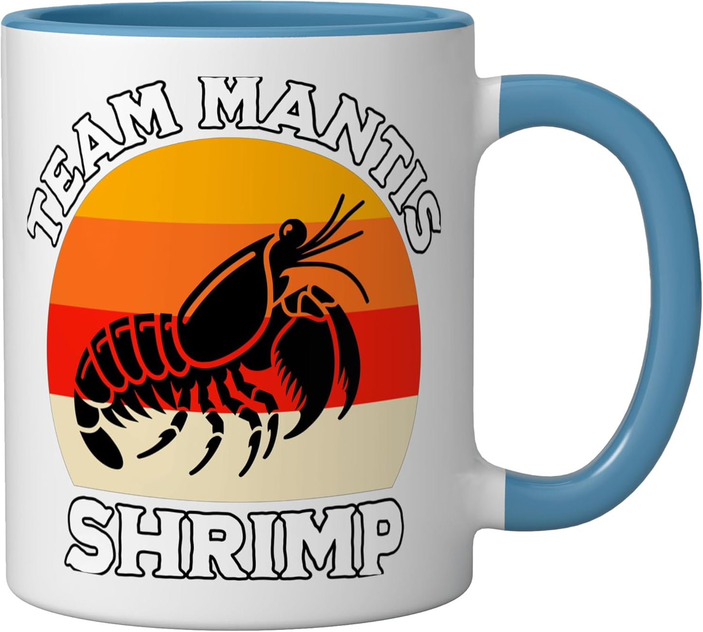 Taza Cerámica Shrimp Team Mantis Shrimp Azul Blanco