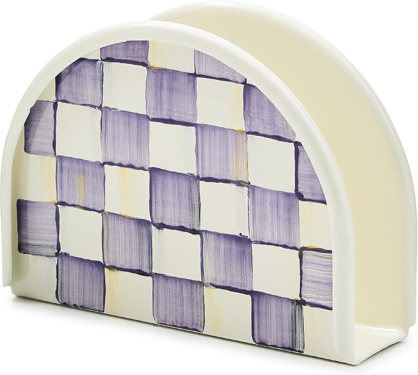 Servilletero Esmaltado Mesa Encimera Morado Blanco Violeta
