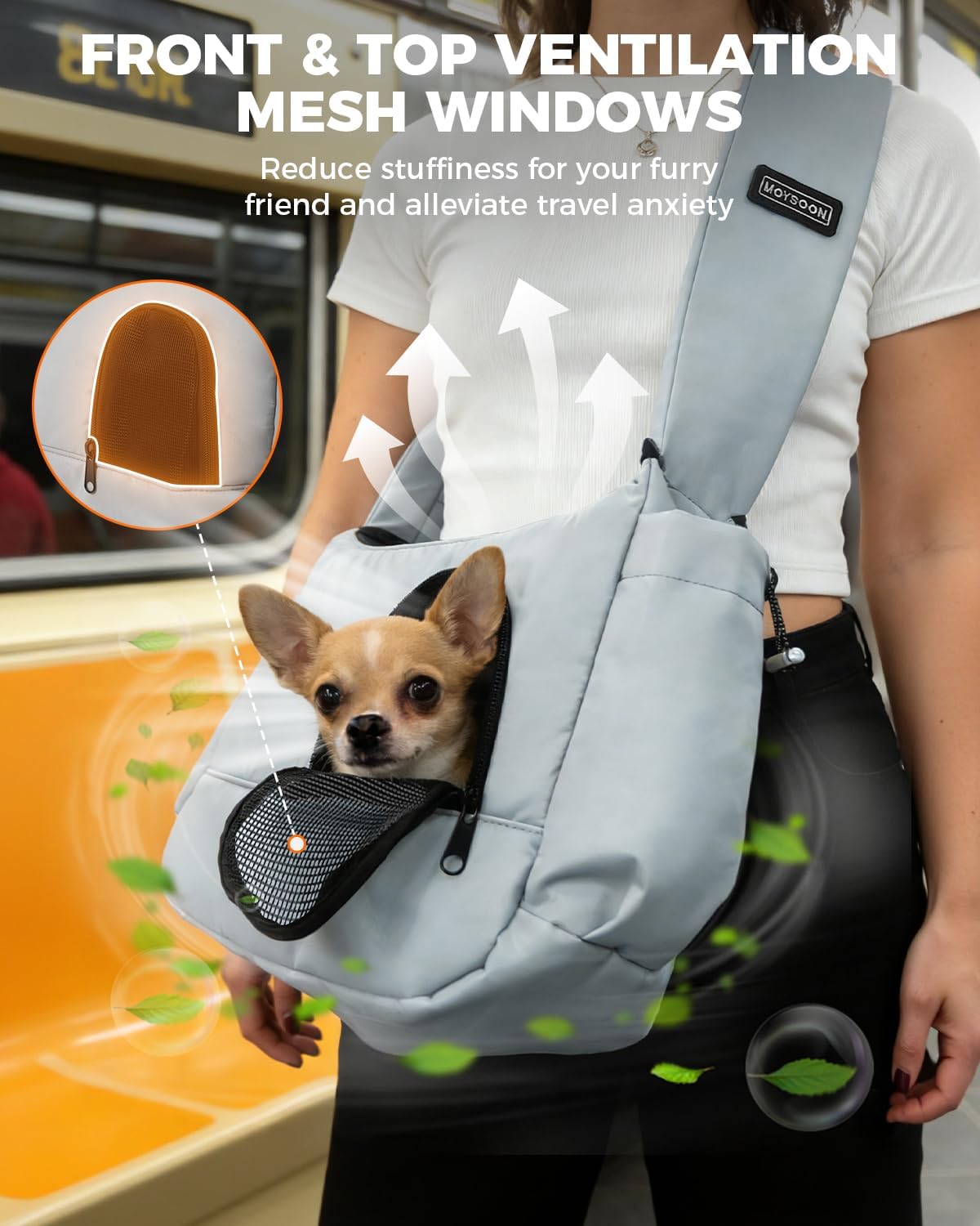 Transportador mascotas perros pequeños hasta 7lb color gris