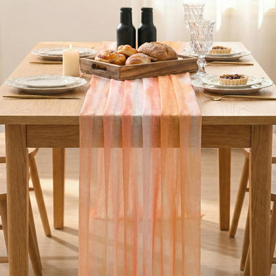 Camino mesa bohemio gasa rayas naranjas 10ft cocina comedor