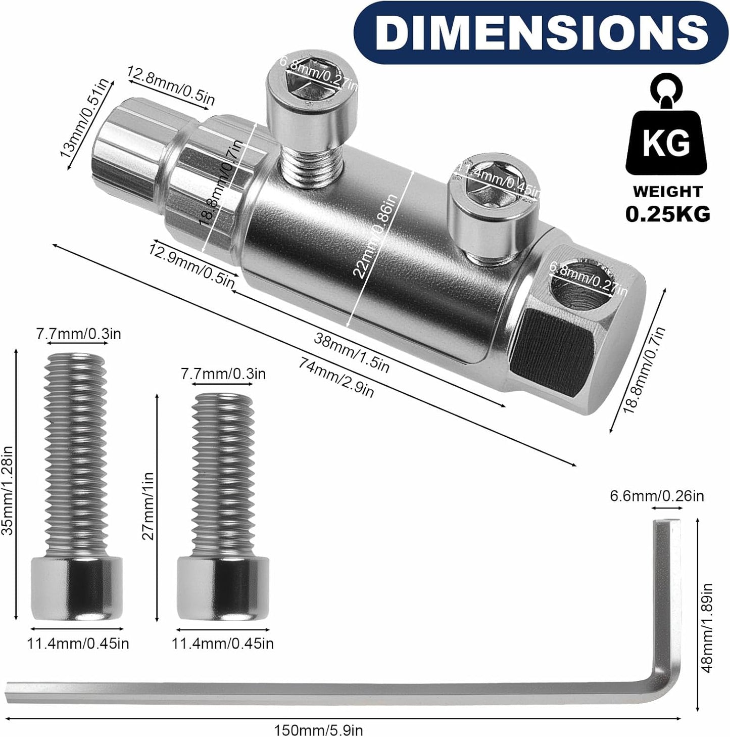 Extractor tubos roto para 1/2-1 pulg con llave