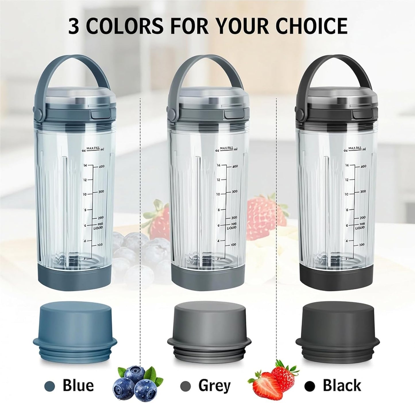 4 Pzas Vaso Mezcla 18oz Tapa Cubierta Sin BPA